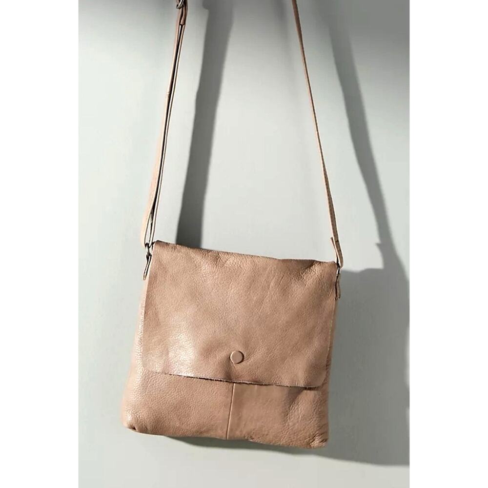 Day & Mood Malou Neutral Pink Taupe Boho 100% Leather Crossbody Bag